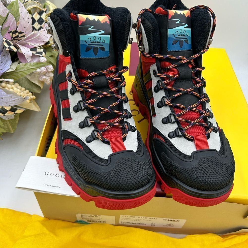 Men’s Gucci X Adidas lace up boots size 8.5 made in Italy